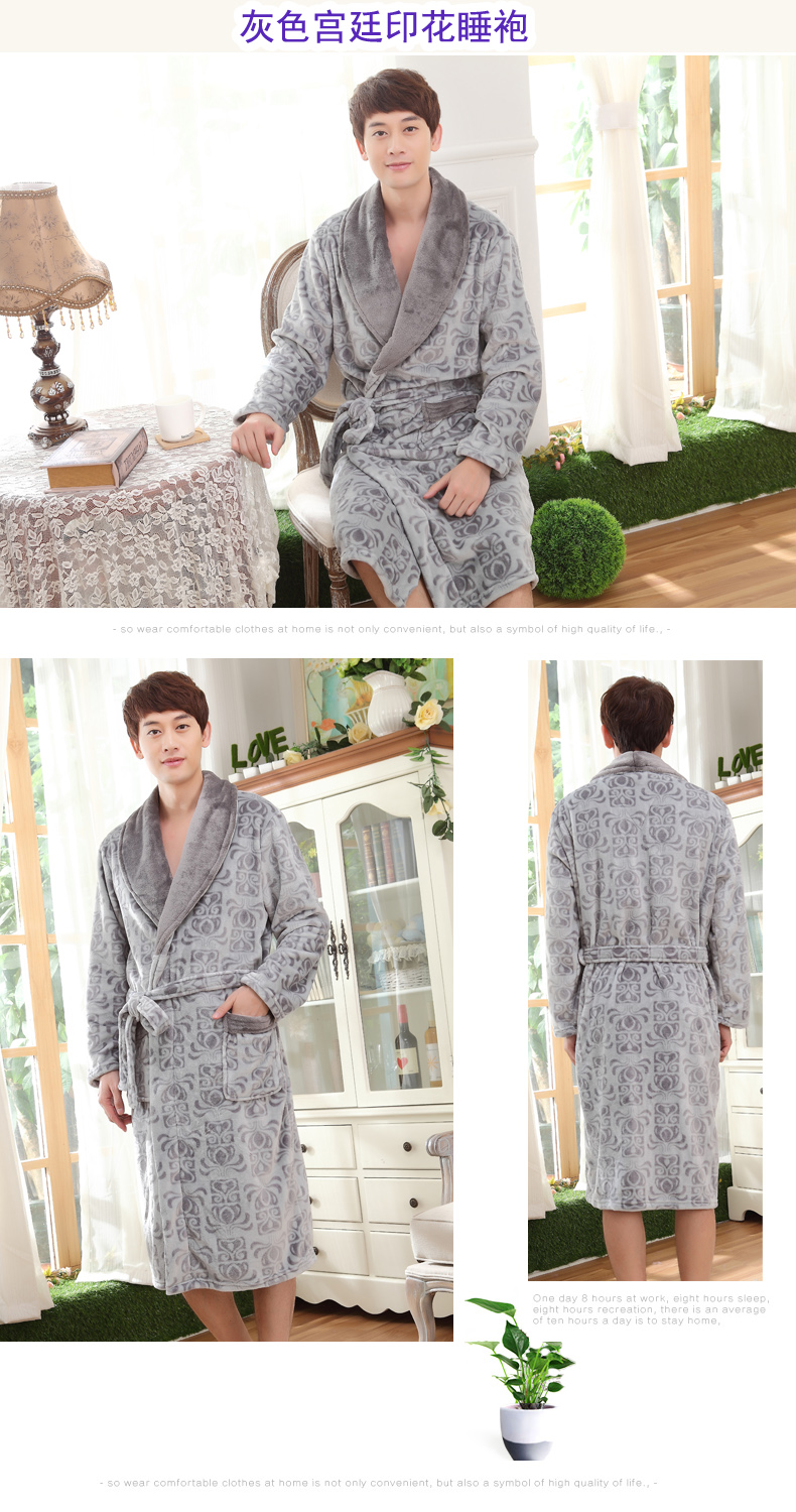 Mùa thu và mùa đông các cặp vợ chồng áo choàng nam và nữ dày flannel sọc áo choàng tắm dịch vụ nhà đồ ngủ flannel set do ngu sexy