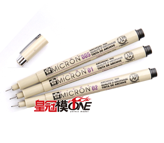 (Crown Mould ONE) Japan SAKURA Sakura Black Hook Pen Very Fine 0 3mm 0 25mm