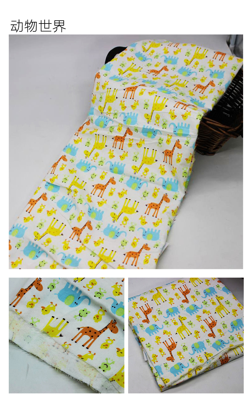 Cotton sanded vải hoạt hình lưới hoa mài vải cotton cũ quần áo trẻ em nhà quần áo làm bằng tay cotton vật liệu quần áo - Vải vải tự làm vải mộc thô