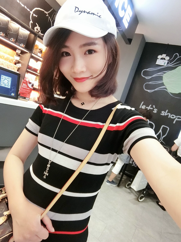 LUSON Mom Áo phông sọc bé thân thiện với gia đình mùa hè của gia đình ba gia đình trang bị bốn gia đình đầy đủ mẹ và con