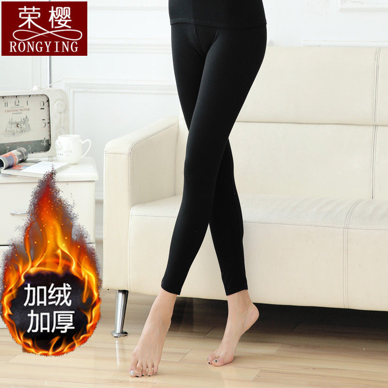 Autumn winter beating bottom thickened medium-high waist sanitary pants mid-aged cotton pants Mom and grandma warm pants with velvety thermal pants