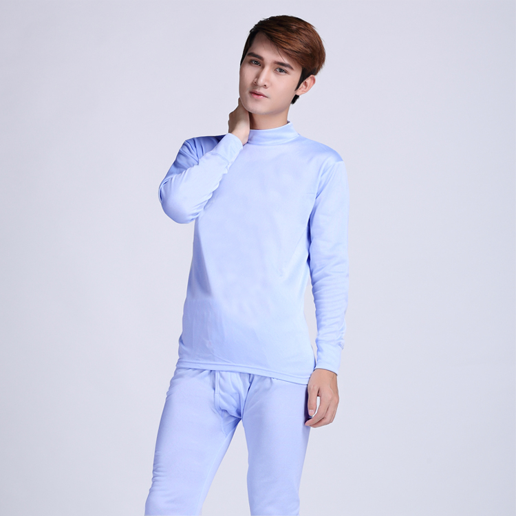 Đồ lót nam cao cổ được thiết lập ở cổ áo cộng với tóc cộng với nhung Qiuyi Qiuku phụ nữ trung niên chạm đáy áo len cotton mùa đông bộ giữ nhiệt nam 