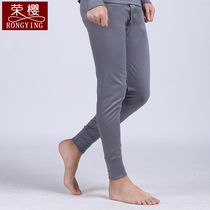 Mens Warm Pants Slim in Korean version Youth Mens Autumn pants Single Piece Garnter Warm Underpants Winter Cotton Pants Grey