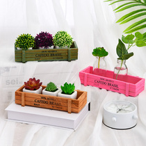 Wooden multi-meat planting desktop storage box rectangular retro small wooden box creative desk sliver pencil case