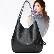 Retro Soft Leather Joker Tote Bag Literary Simple Shoulder Hand bag Multi-compartment Casual Ladies Big Bag