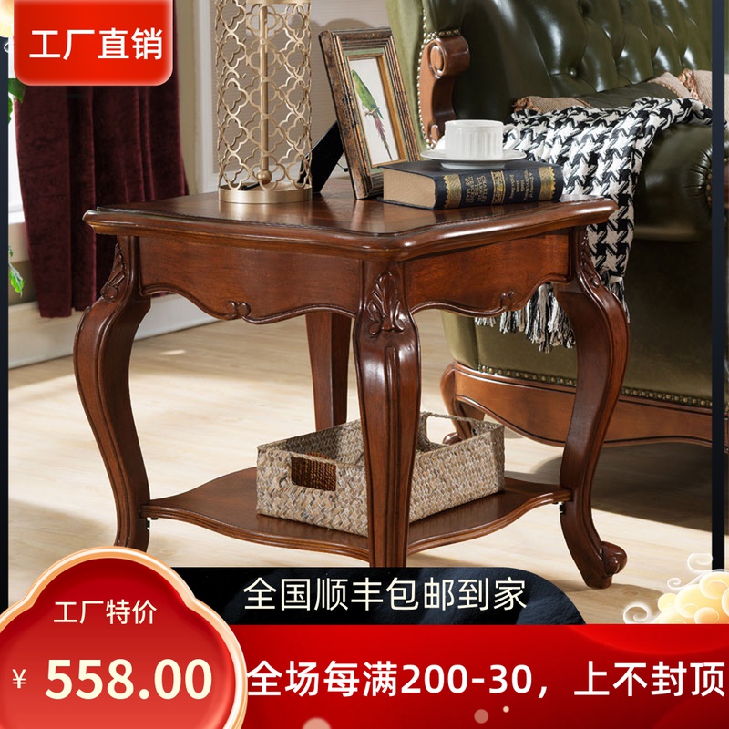 American Solid Wood side a few corners of a living room European-style sofa cabinet next to a small table small tables