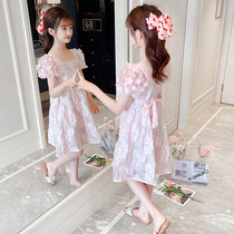 Hong Kong girls dress 2021 summer new China big baby bubble sleeve temperament Korean short sleeve princess skirt