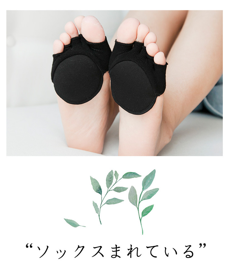 Năm ngón tay vớ nữ mùa hè phần mỏng sợi tre thảm cotton mở toe nửa palm socks set vô hình nửa nửa vớ ngón chân