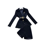 Длинный комплект, костюм, в стиле Шанель, средней длины, высокая талия