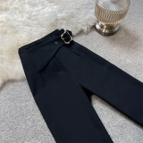 Штаны, весенние летние штаны-клёш, приталенный ростомер, пиджак классического кроя, свободный прямой крой, высокая талия