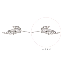 6 # перьевые крылья, инкрустированные цирконием, белое золото, одно справа.