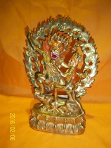 Tantric Buddha statue Nepal craft pure copper gilt tantric protector 22cm