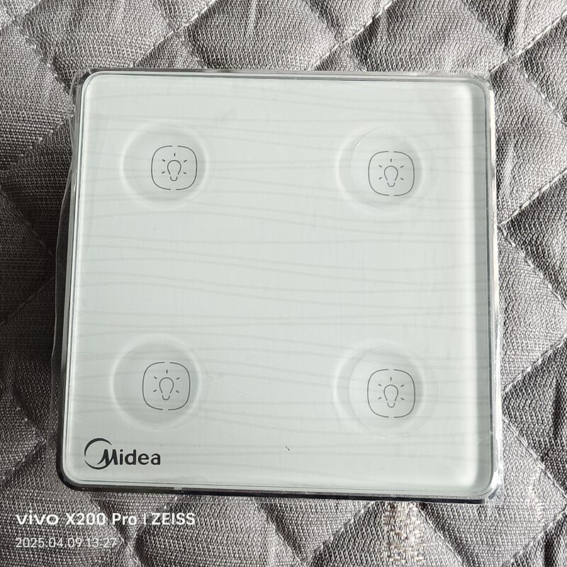 Brand New Midea Smart Switch Panel Water Ripple Series Four-Way Light Switch Mopl-Pa041 Zero Fire Wire