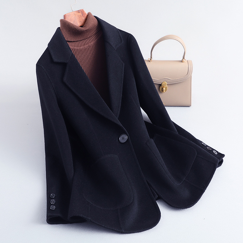 Spring and Autumn New Style High-End Double-Sided Coat for Petite Women, Classy Professional Casual Suit Woolen Woolen Coat Spring and Autumn New Style High-End Double-Sided Coat for Petite Women, Classy Professional Casual Suit Woolen Woolen Coat
