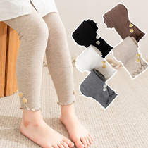 Spring and Autumn Girls Lace ankle-length pants Children Cotton Flower Leggings Socks Small and Big Children Wear Long Pants