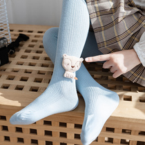 Girls pantyhose spring and autumn Cartoon Doll tide socks baby cotton foot open stalls childrens leggings Princess socks