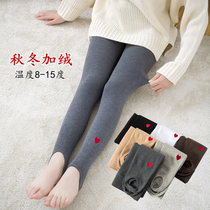 Spring autumn and winter children grinding hair and thin velvet vertical bar foot pantyhose girl dance leggings small and medium children