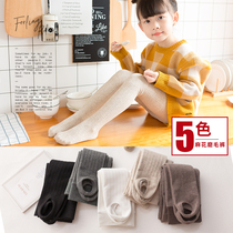 Autumn and winter girls cotton foot leggings childrens dance socks