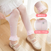 Childrens pantyhose summer anti-hook silk girl mesh stockings ultra-thin baby white dance bottoming socks Princess
