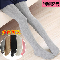 Korean version of thick childrens pantyhose spring and autumn cotton girls leggings baby vertical bar fashion long pantyhose tide tide