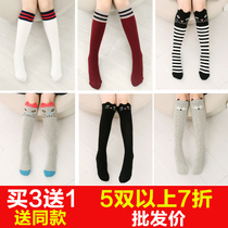 Girls stockings Childrens stockings Baby Knee Cotton Summer Thin High Boys Football Socks