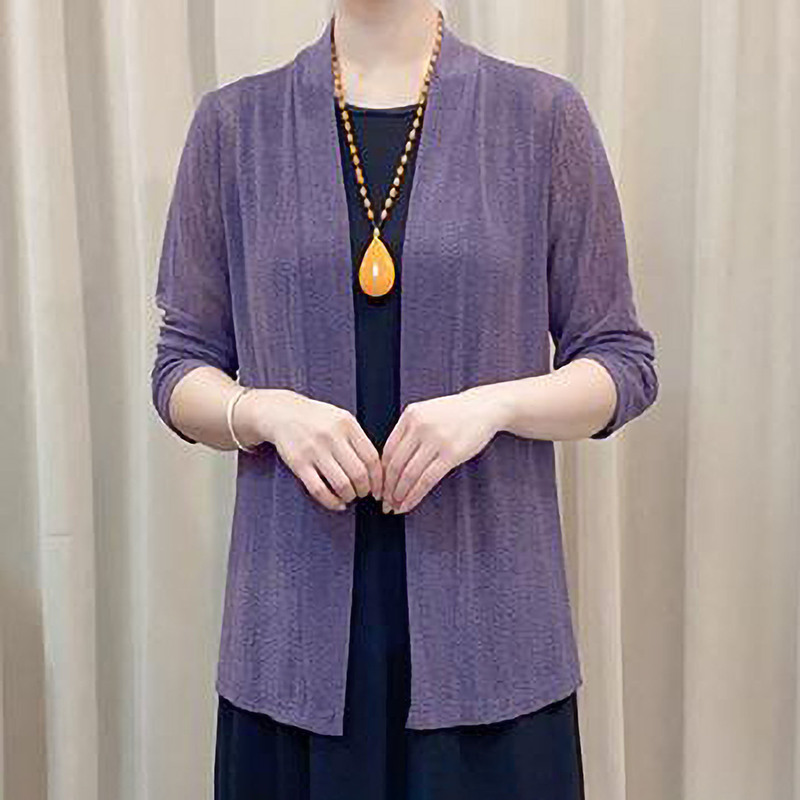 Summer Fashion Thin Casual Versatile Age-Reducing Slimming Elegant Mother's Wear Women's Thin Sun Protection Cardigan Shawl Jacket