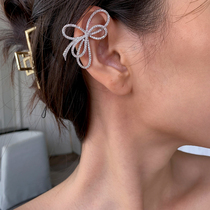 BOONEE ◆ original Super Flash diamond bow asymmetric earrings temperament summer earrings silver needle ear jewelry female