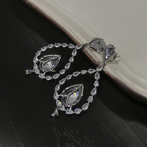 Boonee original design senior earrings luxury full of zirconium dazzle jewel s925 silver ear nail ear accessories