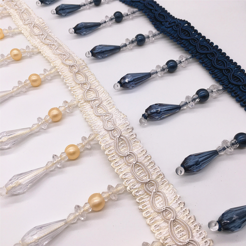 New Crystal Beads Lace Curtain Accessories Decorative Pendants Beaded Handmade DIY Accessories