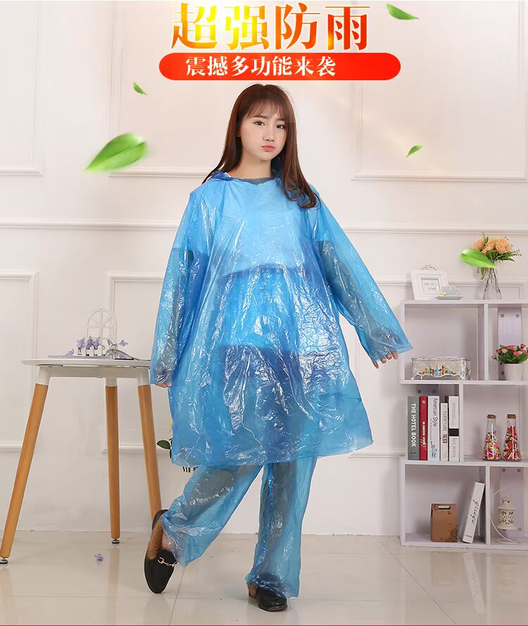 Thể thao ngoài trời chia áo mưa trôi leo núi dày lữ đoàn dùng một lần poncho chơi trong suốt áo mưa nước mưa quần phù hợp với ao mua