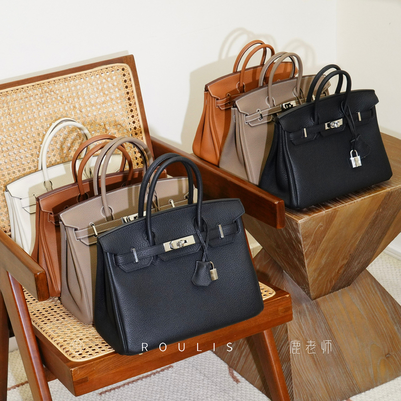 Teacher Lu's Handmade | Imported Togo Cowhide Leather with Waxed Thread Hand-Stitched Bk25 and 30cm Kelly Birkin Bag Handbag for Women