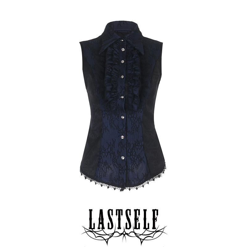 Lastself Fallen Aristocrat Medieval Retro Sleeveless Waist-Cinching Shirt Women's Gothic Style Lace Patchwork Vest Lastself Fallen Aristocrat Medieval Retro Sleeveless Waist-Cinching Shirt Women's Gothic Style Lace Patchwork Vest
