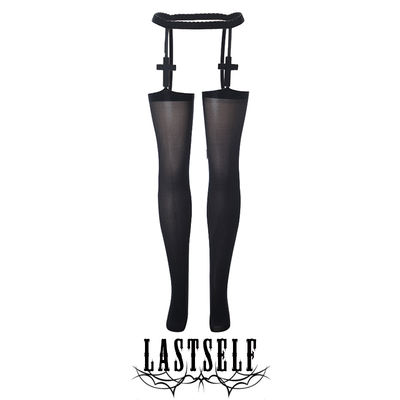 Lastself Evil Church Cross Over-the-knee halter, black stockings, Sexy Spice Girl, Ultra-thin white stockings for thighs