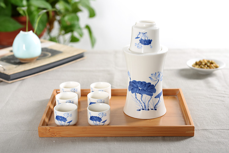 Rượu vang nóng bình rượu đặt gốm ấm rượu bình ly rượu nóng ấm hông bình vàng rượu vang ấm rượu vang trắng chén uống rượu đẹp
