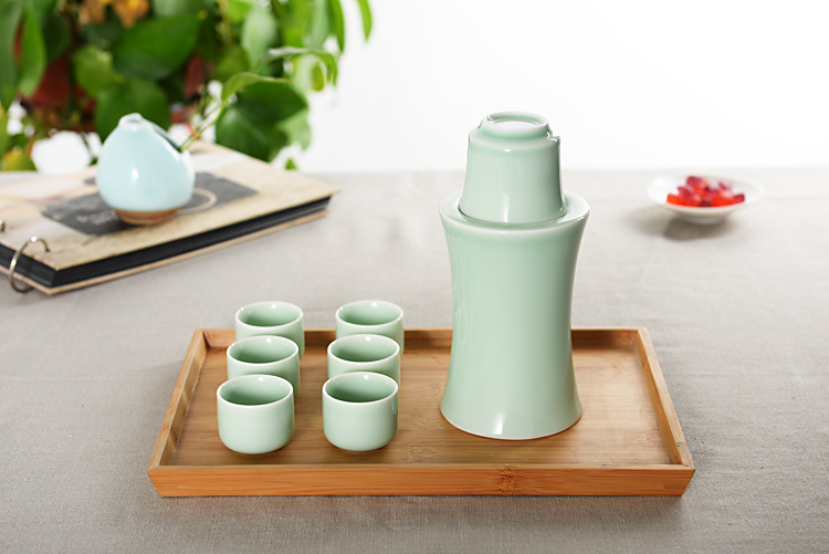 Rượu vang nóng bình rượu đặt gốm ấm rượu bình ly rượu nóng ấm hông bình vàng rượu vang ấm rượu vang trắng chén uống rượu đẹp