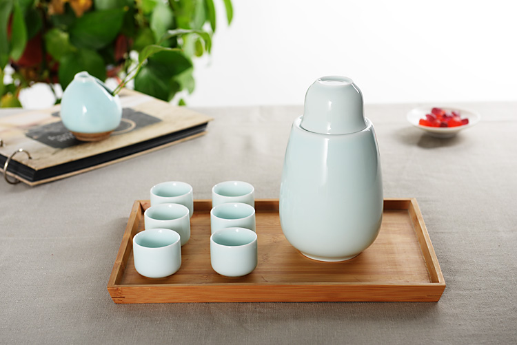 Rượu vang nóng bình rượu đặt gốm ấm rượu bình ly rượu nóng ấm hông bình vàng rượu vang ấm rượu vang trắng chén uống rượu đẹp