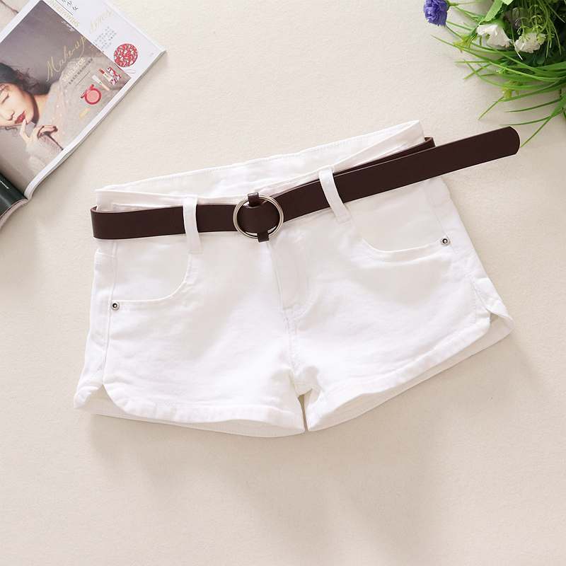 2025 Summer New White Denim Shorts for Women, Low-Waisted Ultra-Short Pants, Fashionable Slit Hip-Hugging Stylish Hot Pants