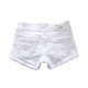 New women's white denim shorts spring and summer slimming elastic soft black mid-waist hot pants double button raw edge trouser legs