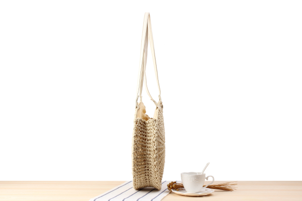 New Round Hollow One-shoulder Woven Straw Woven Round Women's Bag32*7.5cm display picture 2