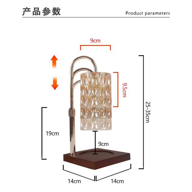 Crystal Glass Adjustable Aromatherapy Wax Melting Lamp Bedside Table Lamp Scented Candle Melting Lamp Bedroom Night Light Floor Lamp