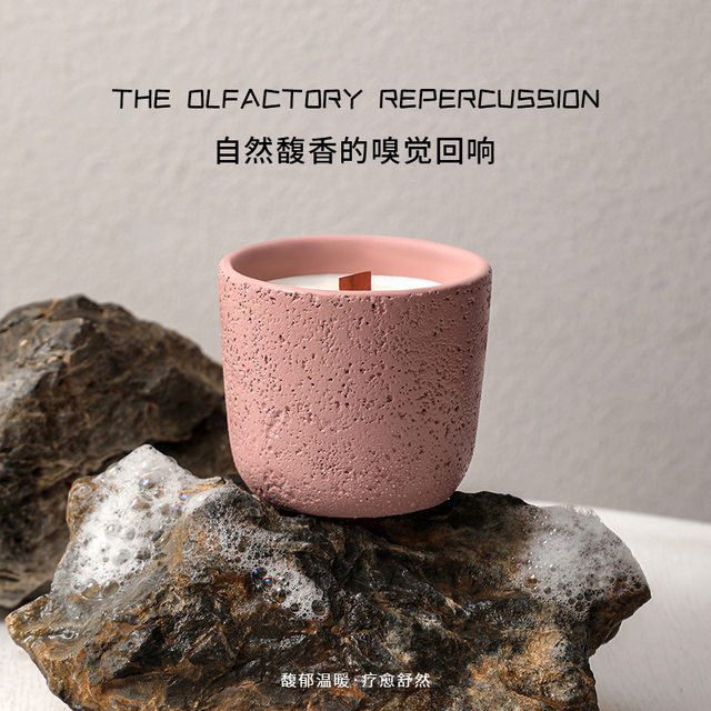 Gypsum Aromatherapy Essential Oil Candle Cup Incense Indoor Fragrance Sleep Aid Calming Candlelight Niche High-End Birthday Gift