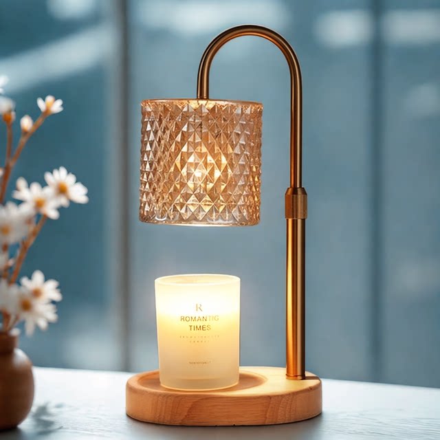 Hammered Texture Adjustable Fragrance Wax Melting Lamp, Vintage Candle Melting Lamp, Aromatherapy Candle, Bedroom Bedside Table Lamp, Night Light, Ambient Light