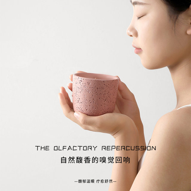 Gypsum Aromatherapy Essential Oil Candle Cup Incense Indoor Fragrance Sleep Aid Calming Candlelight Niche High-End Birthday Gift
