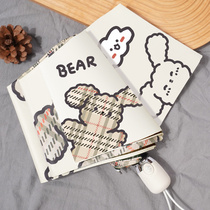 Sunny Umbrella folding fresh sunscreen Sunshade Dual-use Good-looking Pendulum stall Beauty convenient Fashion Double Layer Black Glue