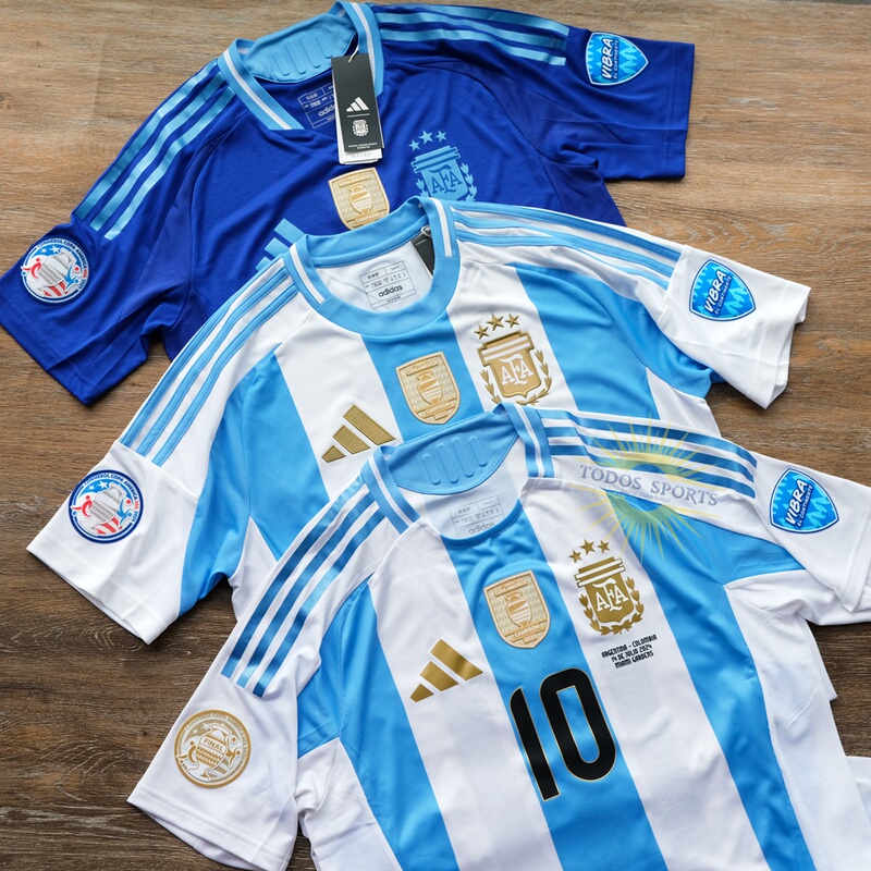 Final Full-Word Shield Argentina 2024 Copa America Messi Di Maria Etc. Fan Version Player Version Jersey