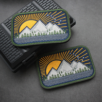 Large model fully embroidered all-terrain camp Velcro seal outdoor bag sticker scenery camping morale badge badge sticker