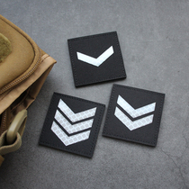 Laser engraved reflective morale badge level Velcro reflective three-turn badge square 5cm outdoor bag badge