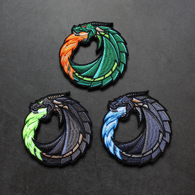Dragon Arm Chapter Ultrafine Embroidery Magic Stick Laser Hollowed-out Cutting Morale Badge Full Embroidered Bag Patch Daggon Spray Dragon