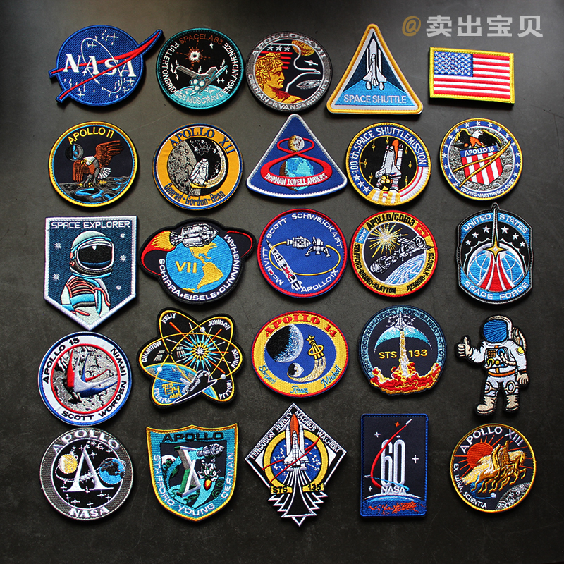 Apollo Space Shuttle NASA Space Agency Patches Program Embroidered Magic Patches Arm Chapters Astronaut Patches