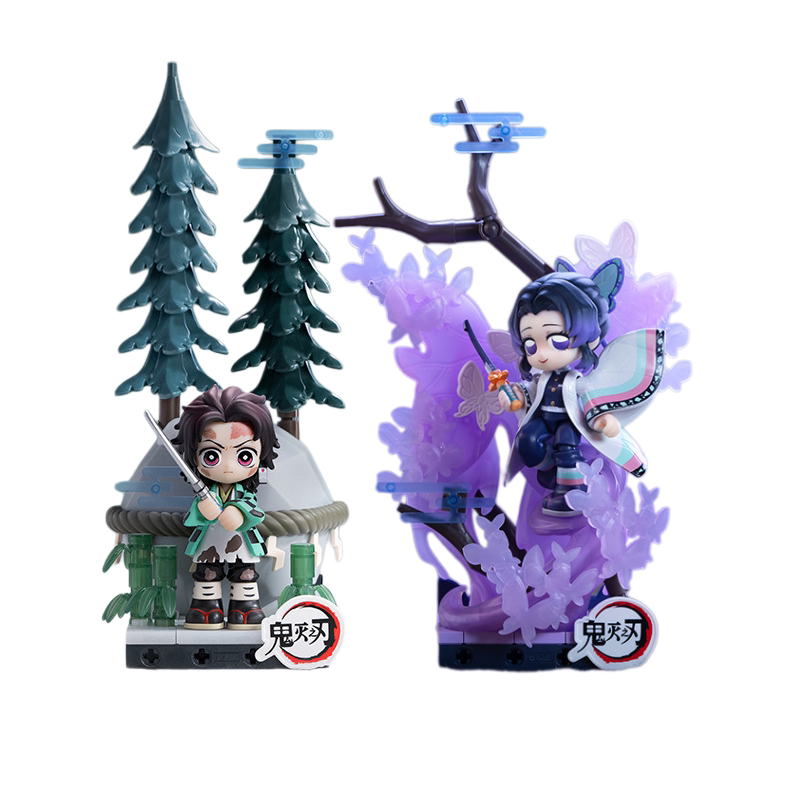 Bubble Mart Demon Slayer: Kimetsu No Yaiba: the Will Chapter Building Block Battle Figure Blind Box Trendy Toy Ornament Qixi Festival Gift